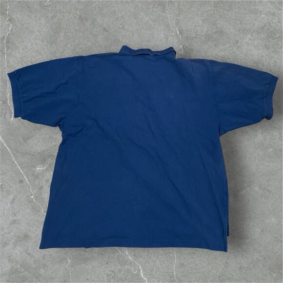 VTG 90s Nike Polo Shirt XXL 2XL Center Check Swoosh Blue Fade /Wear Black Tag - Picture 2 of 9